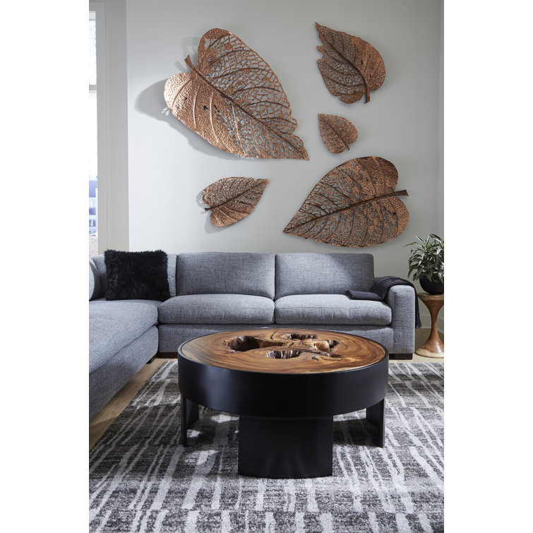 Copper Patina Hand-Cut Metal Birch Leaf Wall Sculpture