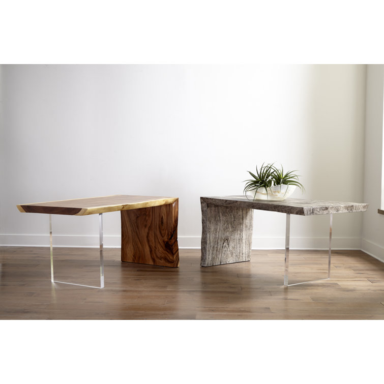 Natural Wood and Acrylic Home Office Desk