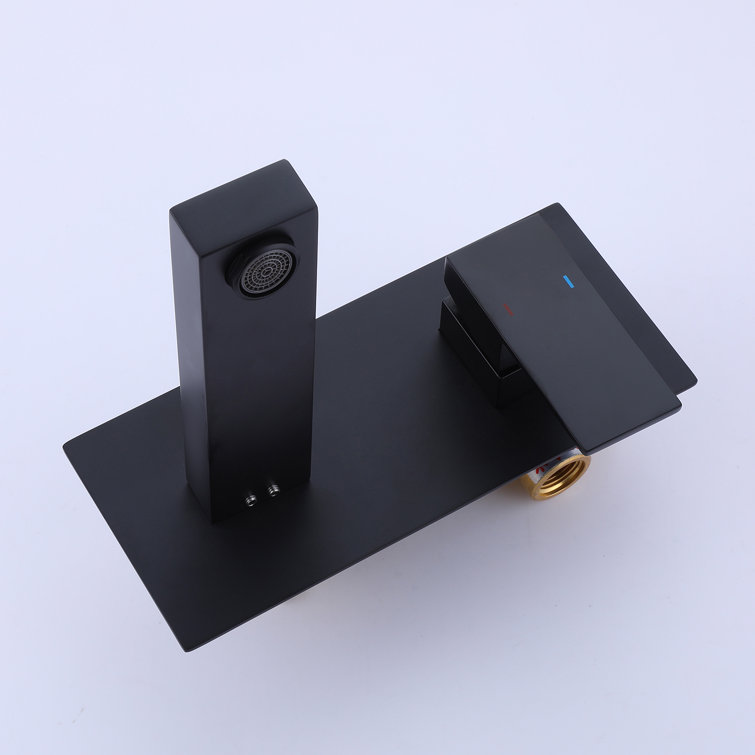 Matte Black Single-Handle Wall Mount Bathroom Faucet