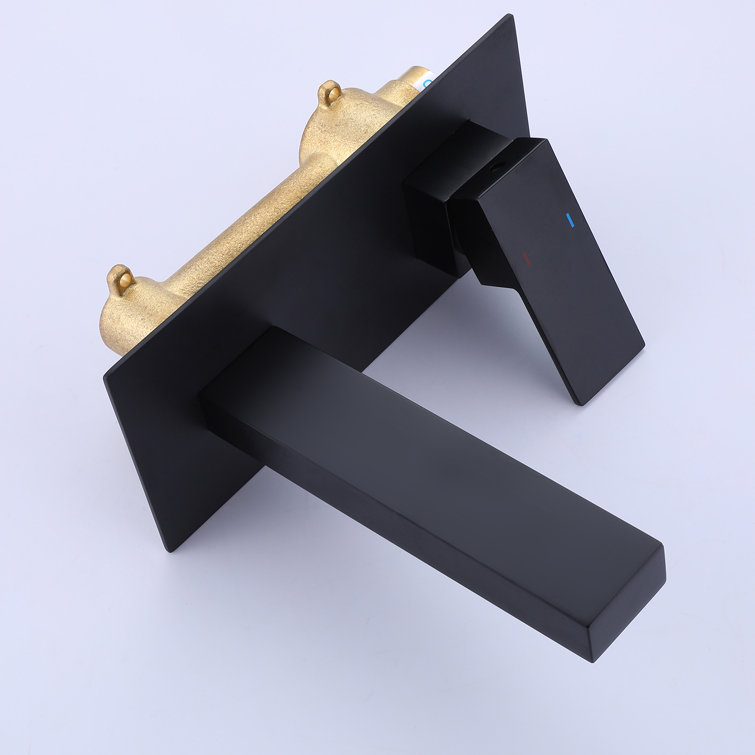 Matte Black Single-Handle Wall Mount Bathroom Faucet