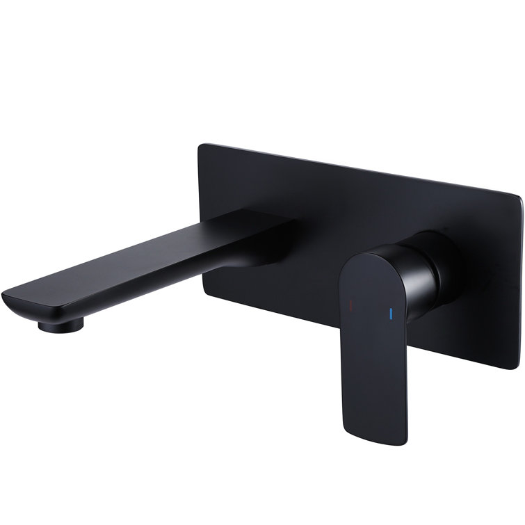 Matte Black Single-Handle Wall-Mount Bathroom Faucet