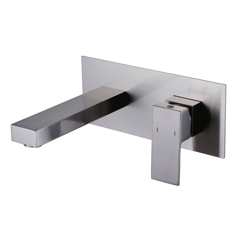 Brushed Nickel Single-Handle Wall-Mount Bathroom Faucet