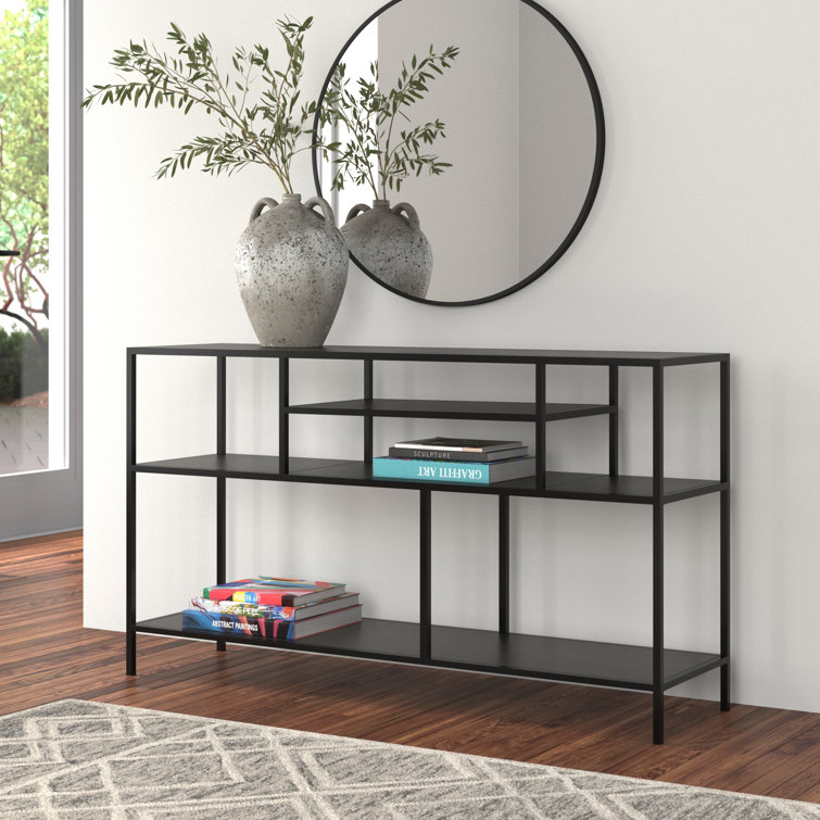 Element 51'' Black Iron Industrial Chic Console with Storage