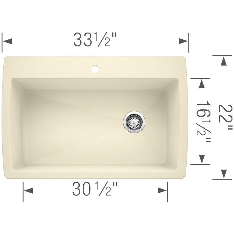Truffle Granite Composite Single Bowl Drop-In/Undermount Kitchen Sink