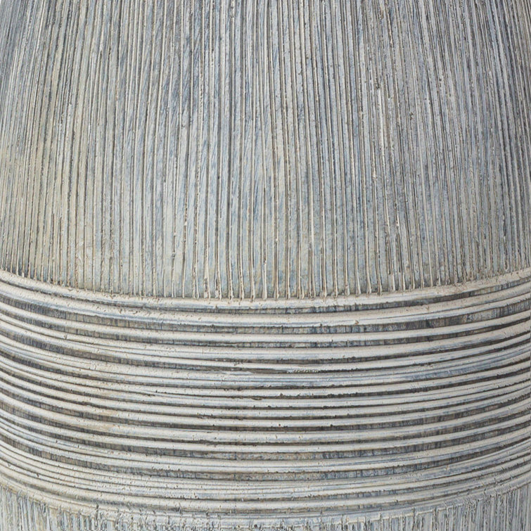 Gray Ceramic Table Lamp with White Linen Shade