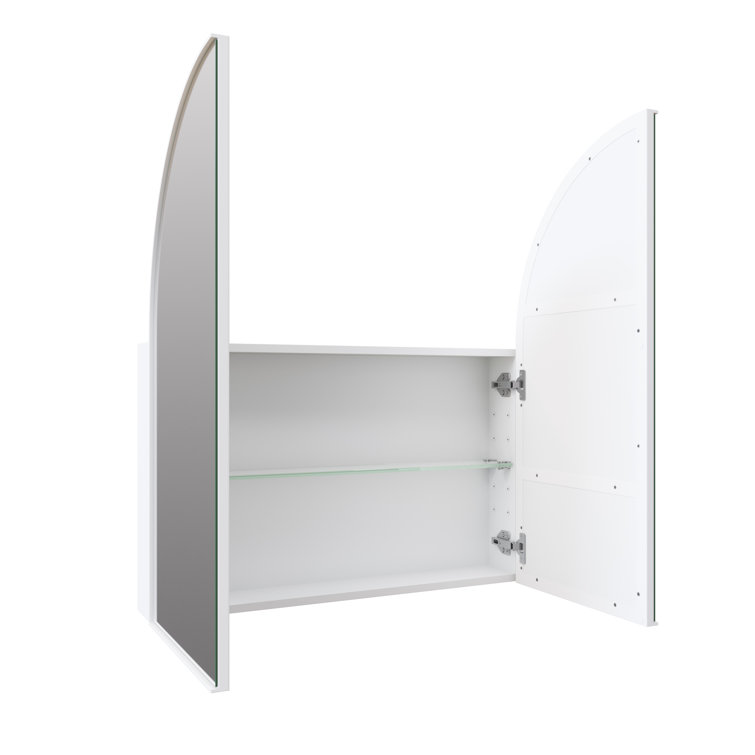 White Arch Shape Two Door Steel Medicine Cabinet