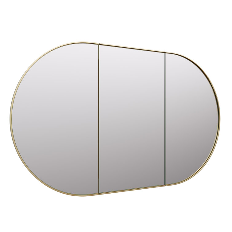 Satin Brass Recessed Medicine Cabinet with Adjustable Shelves