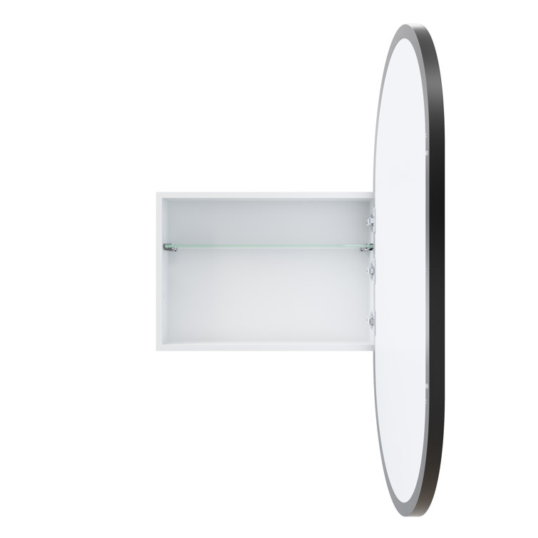 Black Stainless Steel Recessed Medicine Cabinet with Mirror