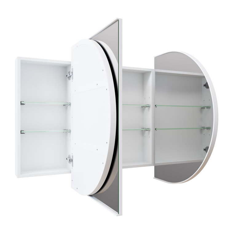 White 60" x 30" Recessed Medicine Cabinet with Adjustable Shelves