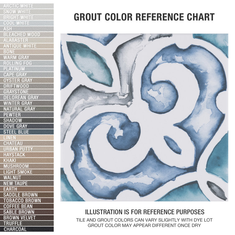 Saint Germain 5.75" Blue and White Hand-Painted Porcelain Tile