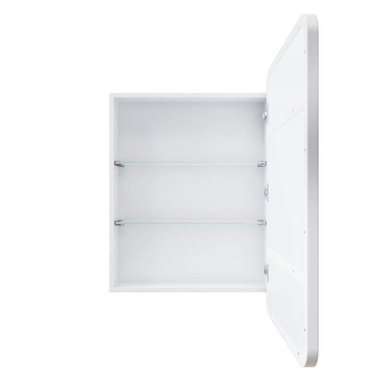White Stainless Steel Recessed Medicine Cabinet with Adjustable Shelves
