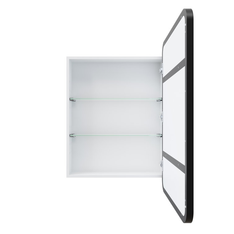 Black Stainless Steel Recessed Medicine Cabinet with Mirror