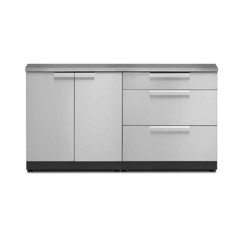 Stainless Steel Modular Outdoor Kitchen Cabinet Set with Countertop