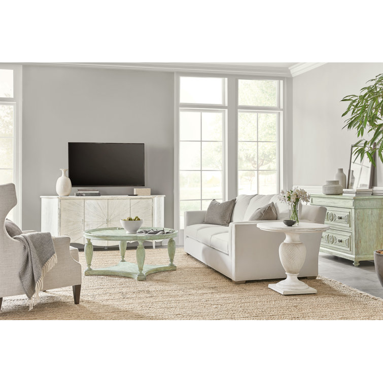 Pistachio Green Round Wood Coffee Table