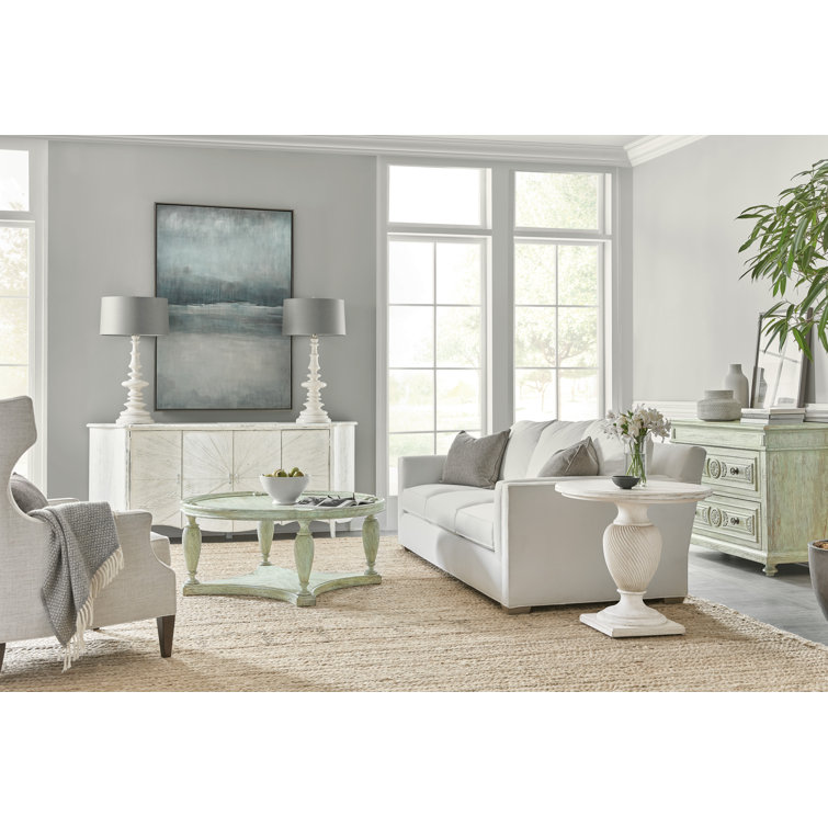 Pistachio Green Round Wood Coffee Table