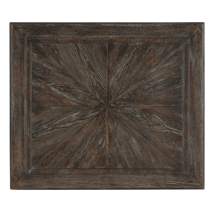 Brown Rectangular Wood and Metal Side Table
