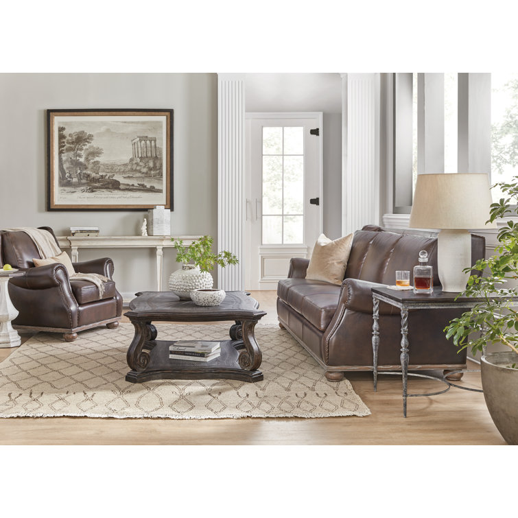 Brown Rectangular Wood and Metal Side Table
