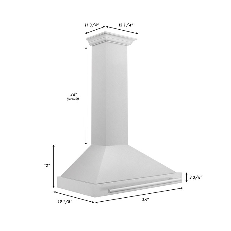 ZLINE 36" Stainless Steel Convertible Range Hood with Charcoal Filter
