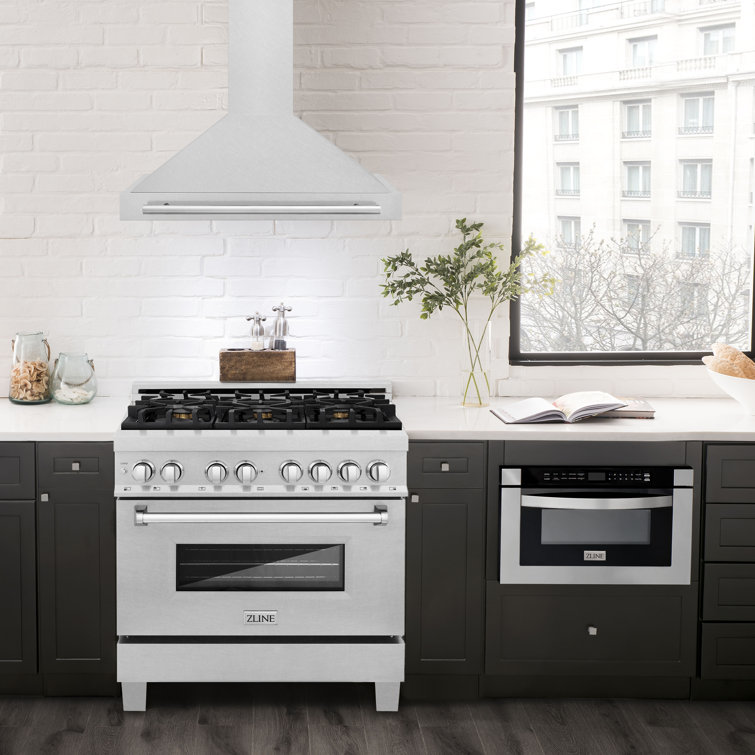 ZLINE 36" Stainless Steel Convertible Range Hood with Charcoal Filter