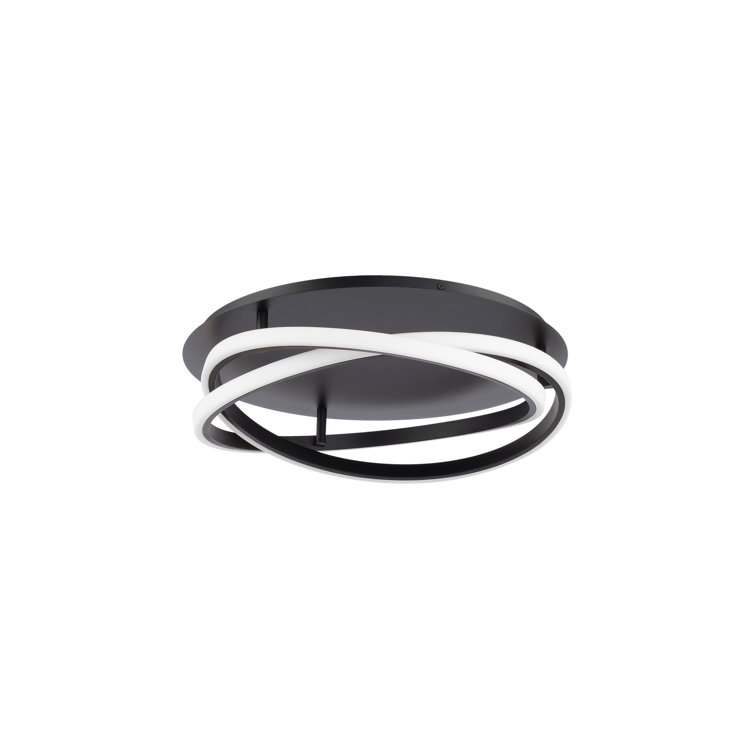 Veloce 16.5" Black Aluminum LED Flush Mount for Indoor/Outdoor
