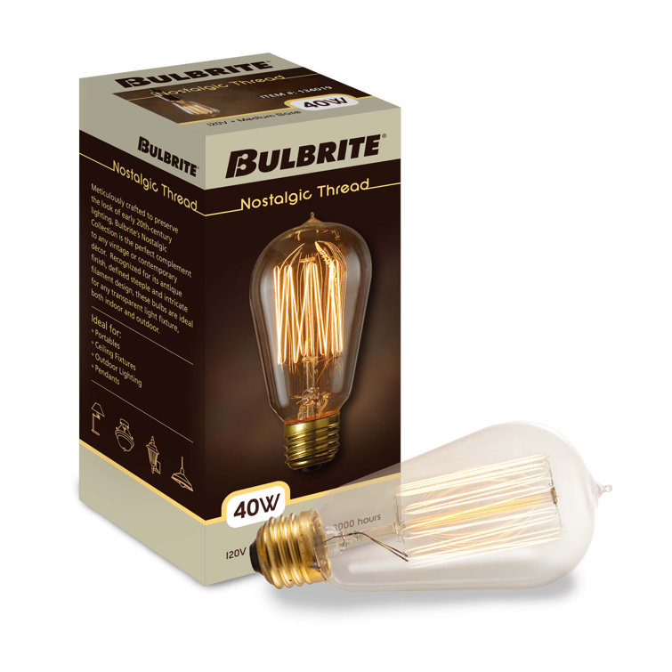 40 Watt Amber Dimmable Edison Squirrel Cage Light Bulb