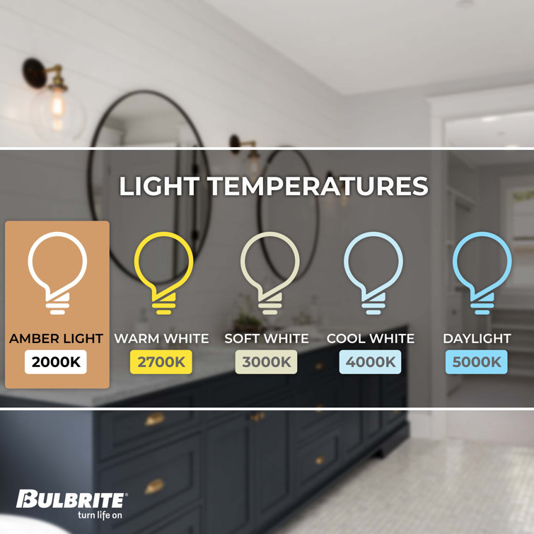 Amber Dimmable ST18 LED Light Bulbs with Curved Filament, Pack of 2