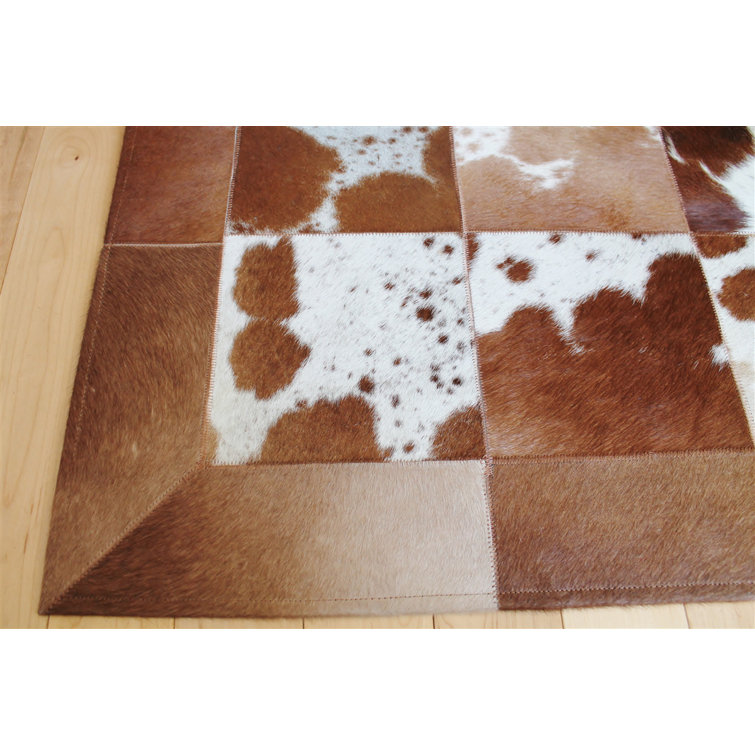 Handmade Multicolor Cowhide Patchwork Area Rug 4' x 6'