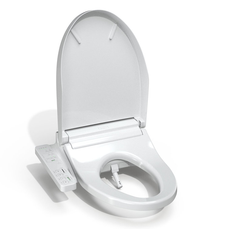 Cotton White Heated Electronic Bidet Toilet Seat with SoftClose Lid