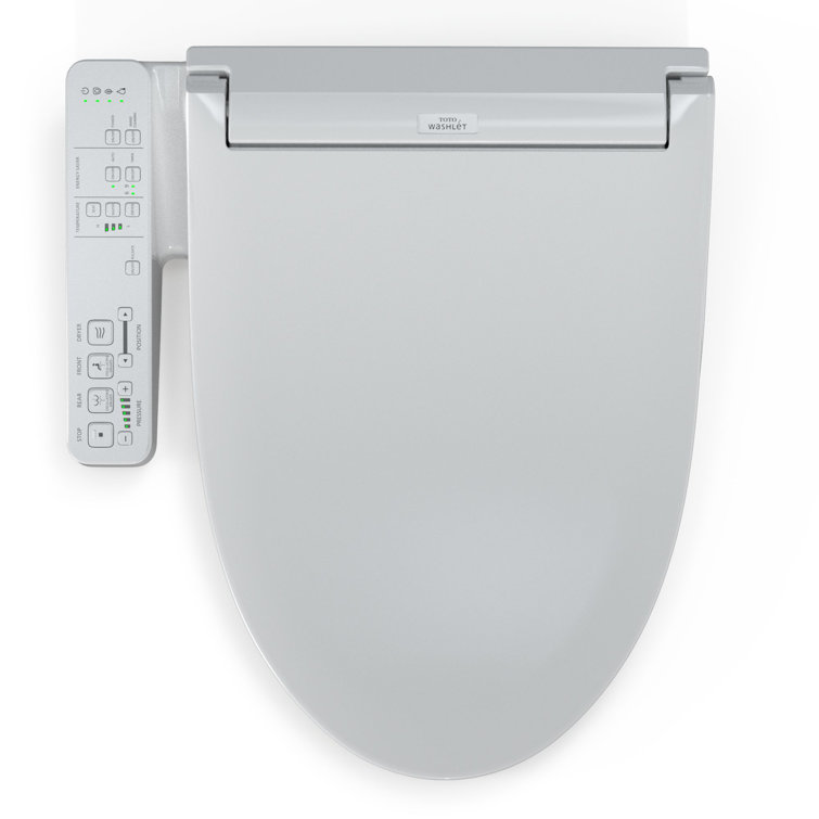 Cotton White Heated Electronic Bidet Toilet Seat with SoftClose Lid