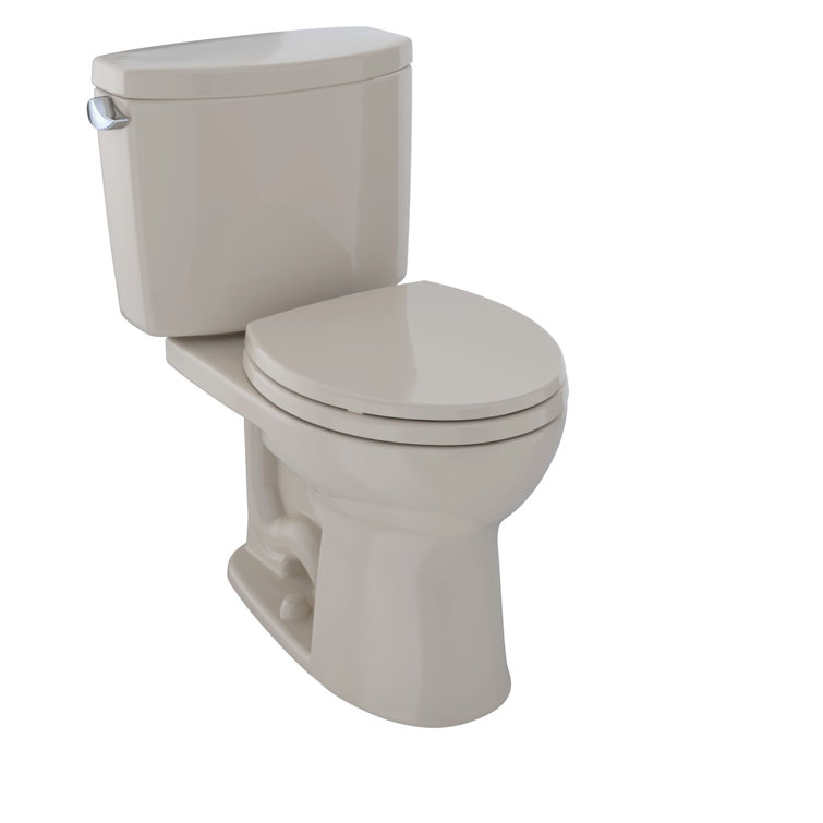 Cotton White Round Two-Piece High Efficiency Toilet