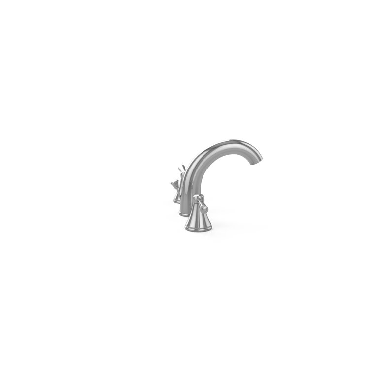Polished Nickel Widespread Brass Bathroom Faucet with Drain Assembly