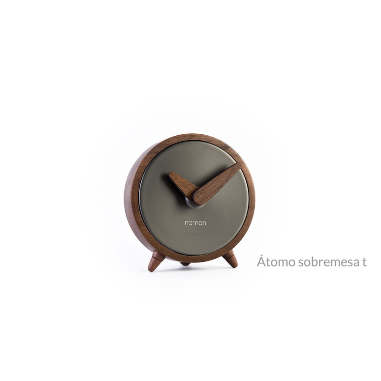 Nomon Atomo Black and Walnut Quartz Tabletop Clock