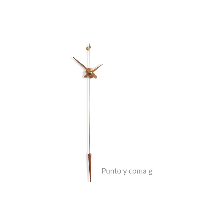 Gold and Walnut Pendulum Wall Clock with Silent Mechanism
