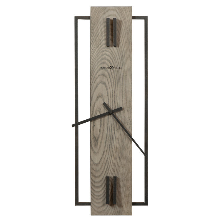 Oversized Black and Gray Wood Contemporary Wall Clock