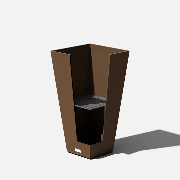 Espresso Sleek Square Tapered Modern Planter 26" High