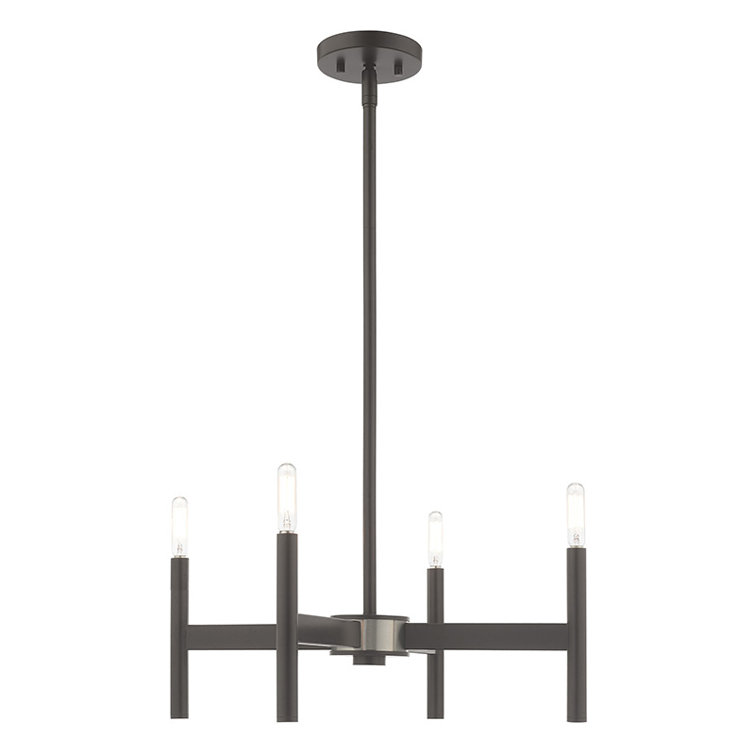 Bronze 4-Light Candle Style Metal Chandelier