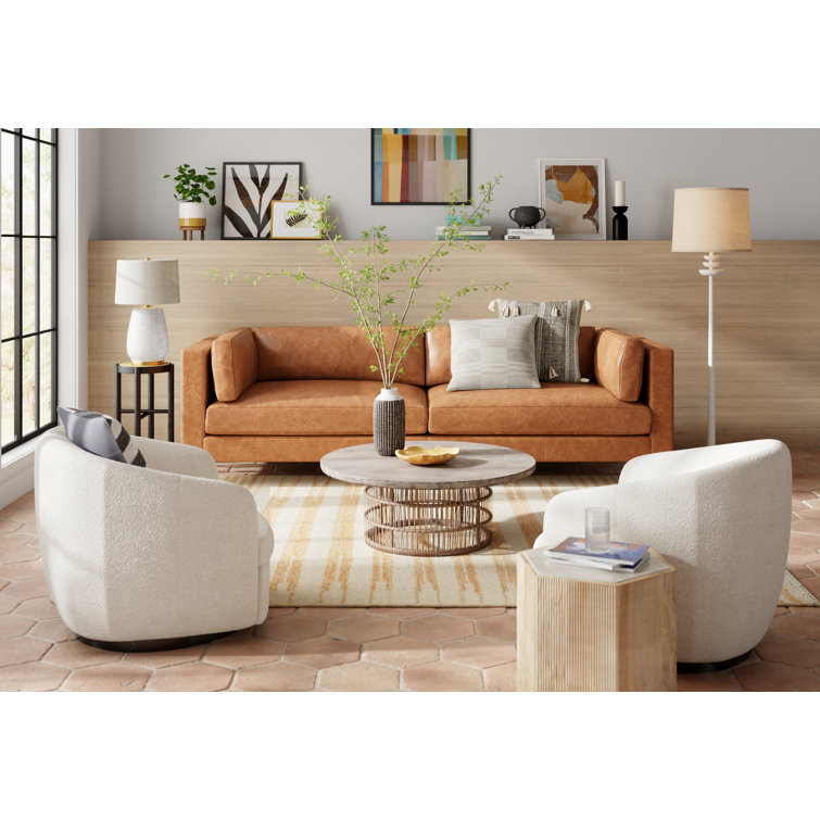Round Refuge 40" Wood Coffee Table with Storage in Slate Gray