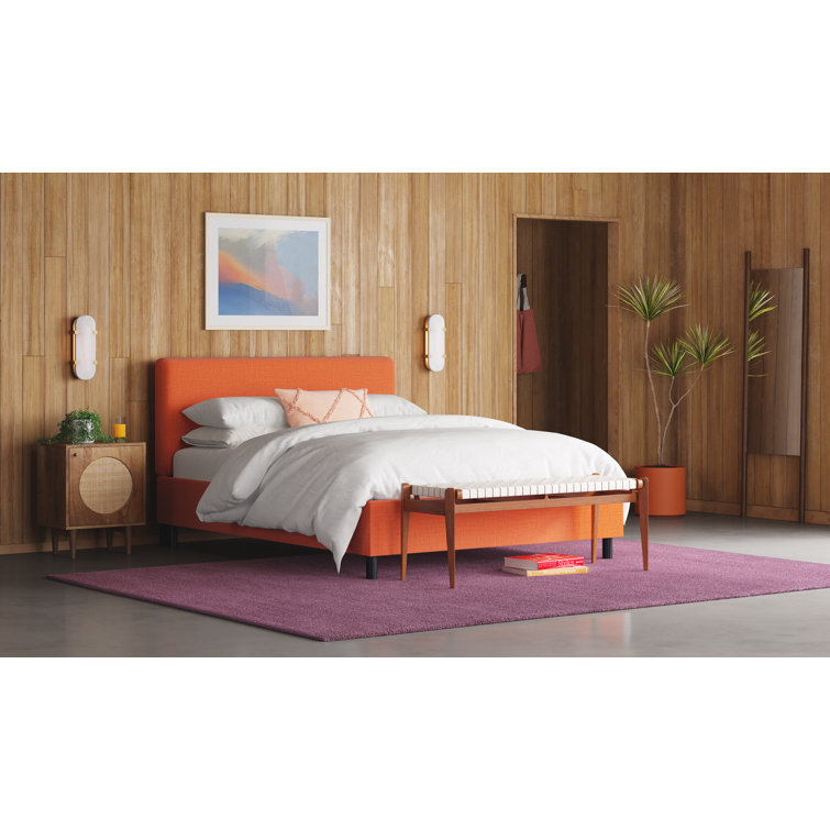 Dilan Sophisticated White Genuine Leather Bench with Mahogany Frame