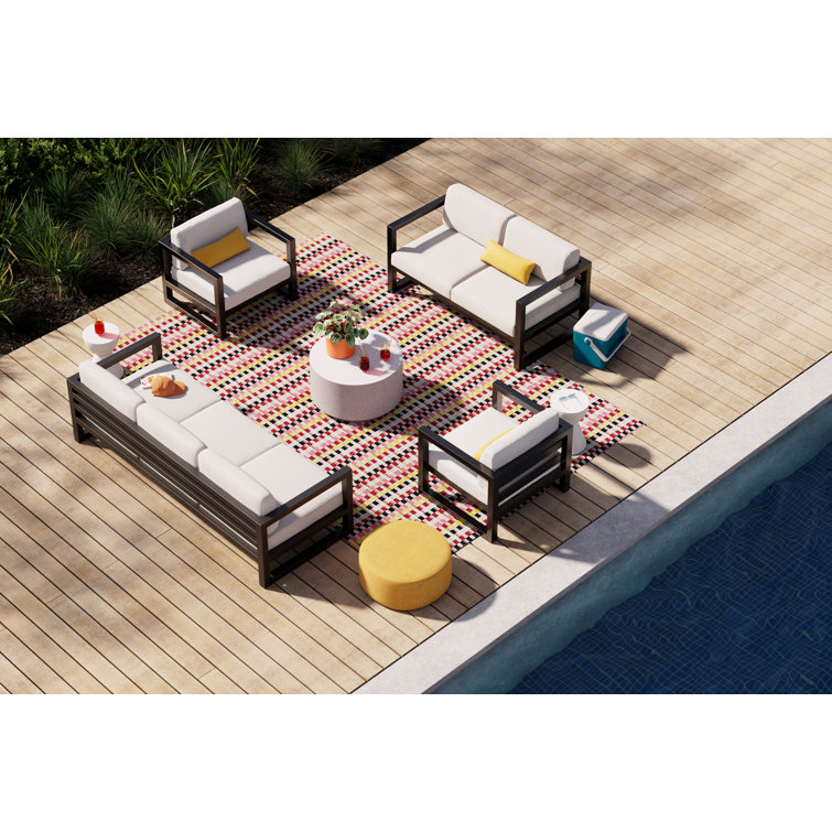 Pansy Stripe Flat Woven Easy Care Rectangular Floor Mat