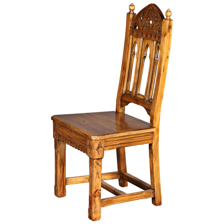 Sudbury High-Back Gothic Side Chair in Hand-Finished Pine
