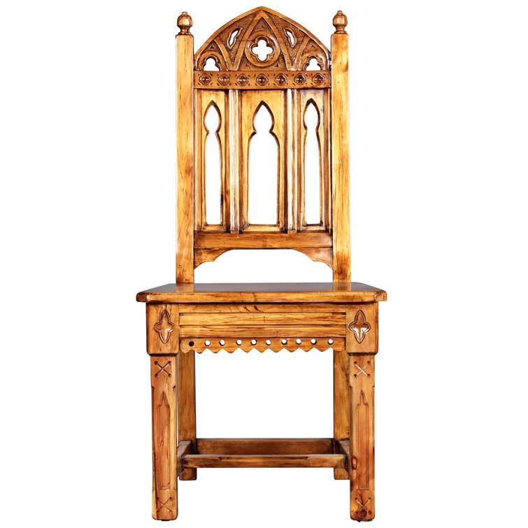 Sudbury High-Back Gothic Side Chair in Hand-Finished Pine