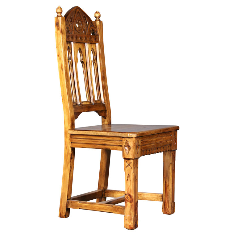 Sudbury High-Back Gothic Side Chair in Hand-Finished Pine