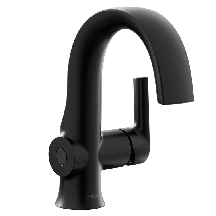 Moen Doux Wave Touchless Matte Black Bathroom Faucet with Drain Assembly
