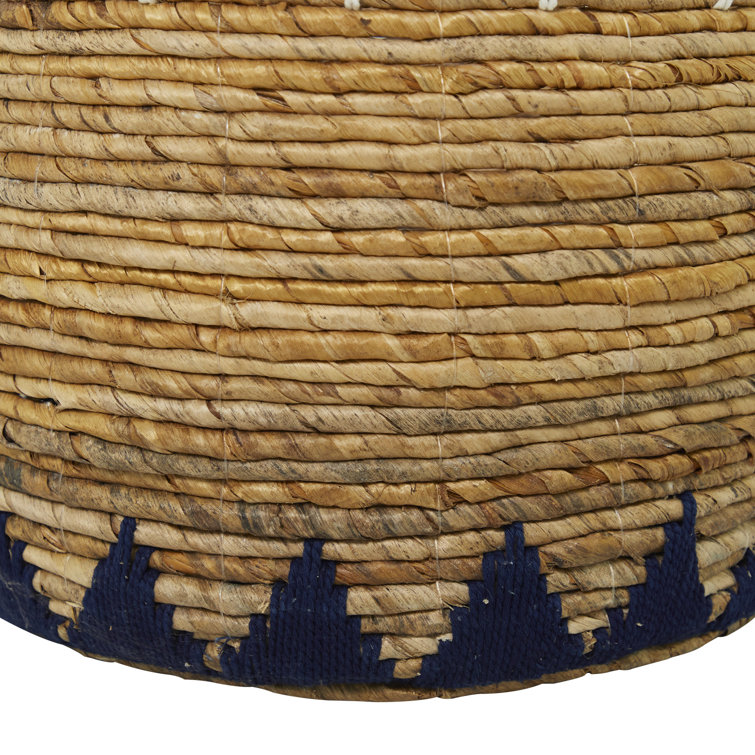Handmade Round Wicker Storage Baskets with Handles - Set of 2