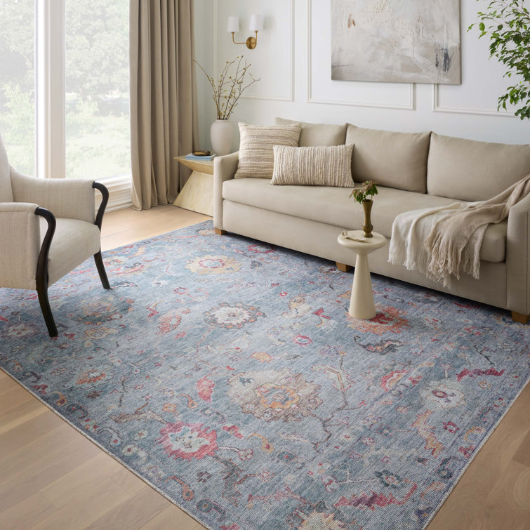 Elysium Denim Multi Oriental Low-Pile 7'6" x 9'6" Area Rug