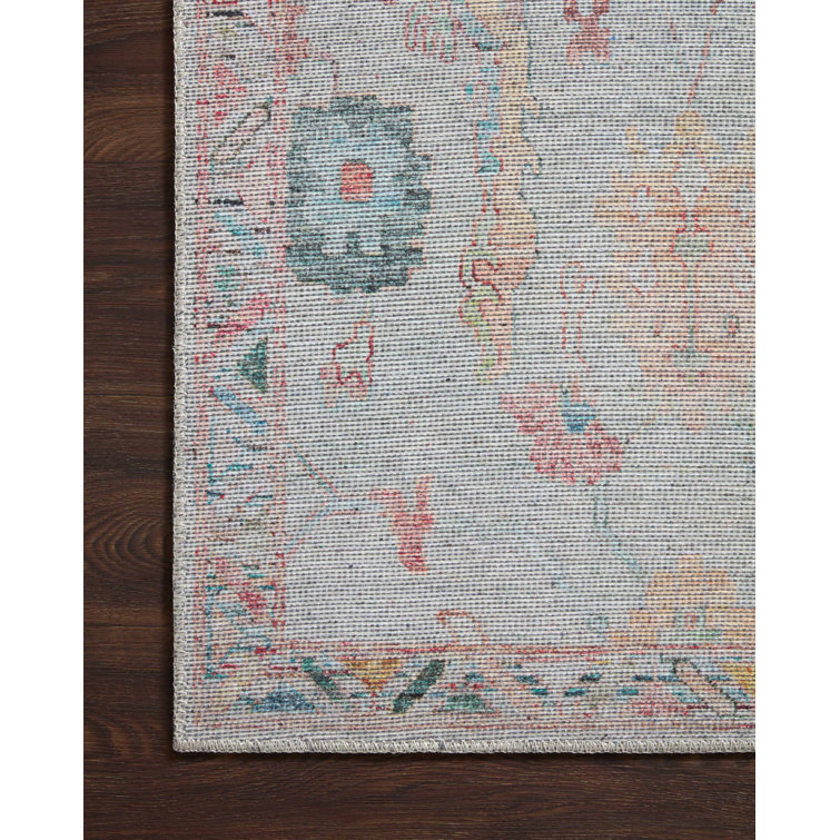 Elysium Blue and Multicolor Oriental Synthetic Rug