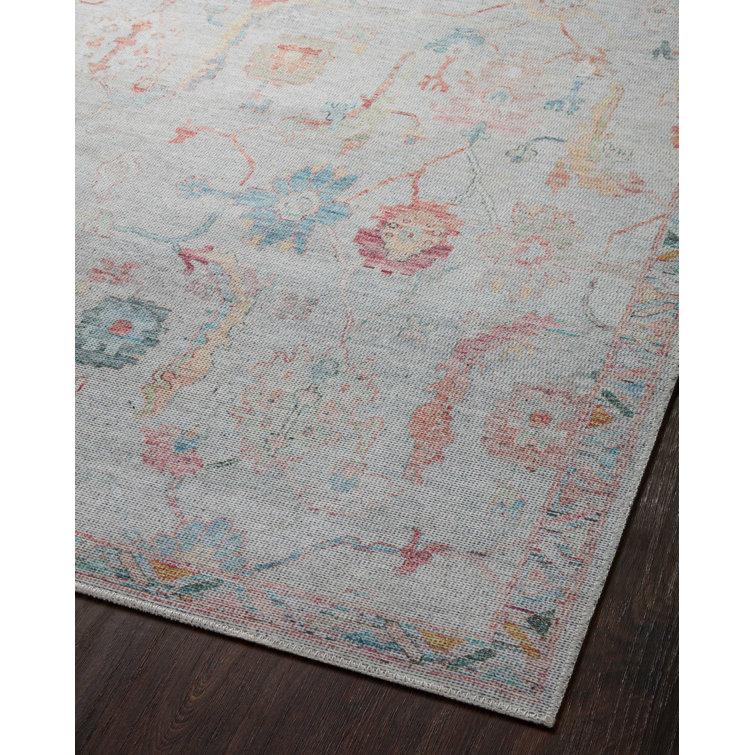 Elysium Blue and Multicolor Oriental Synthetic Rug