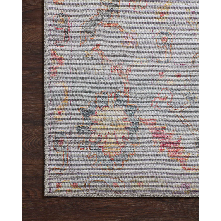 Elysium Gray and Multicolor Synthetic Runner Rug