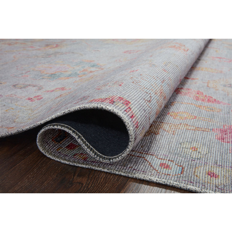 Elysium Gray and Multicolor Synthetic Runner Rug