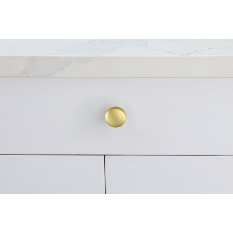 Elegant Brushed Gold Round Mushroom Knob Set with Mounting Hardware
